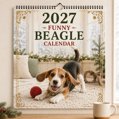 2027 Funny Beagle Wall Calendar | A4 Hanging Calendar