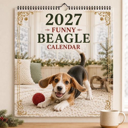 2027 Funny Beagle Wall Calendar | A4 Hanging Calendar