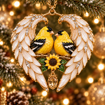 ❤️🐦2026 Angel Wing Heart Christmas Ornaments
