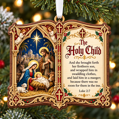 👼✝️Christian Christmas Bible Verse Book Ornament – Nativity Scripture Keepsake