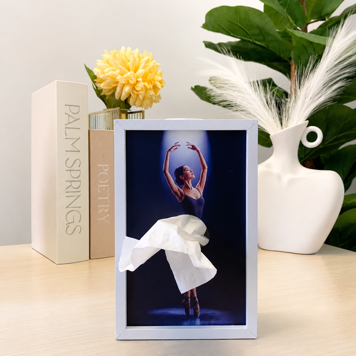 Ballet Dancer Wooden Tissue Box Holder