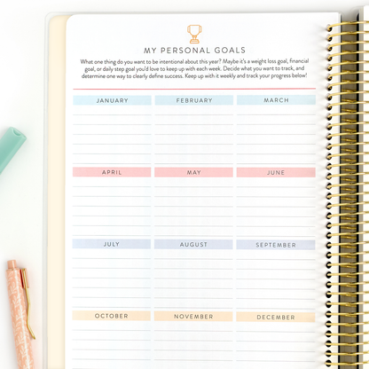 2027 blush home planner my personal goals page