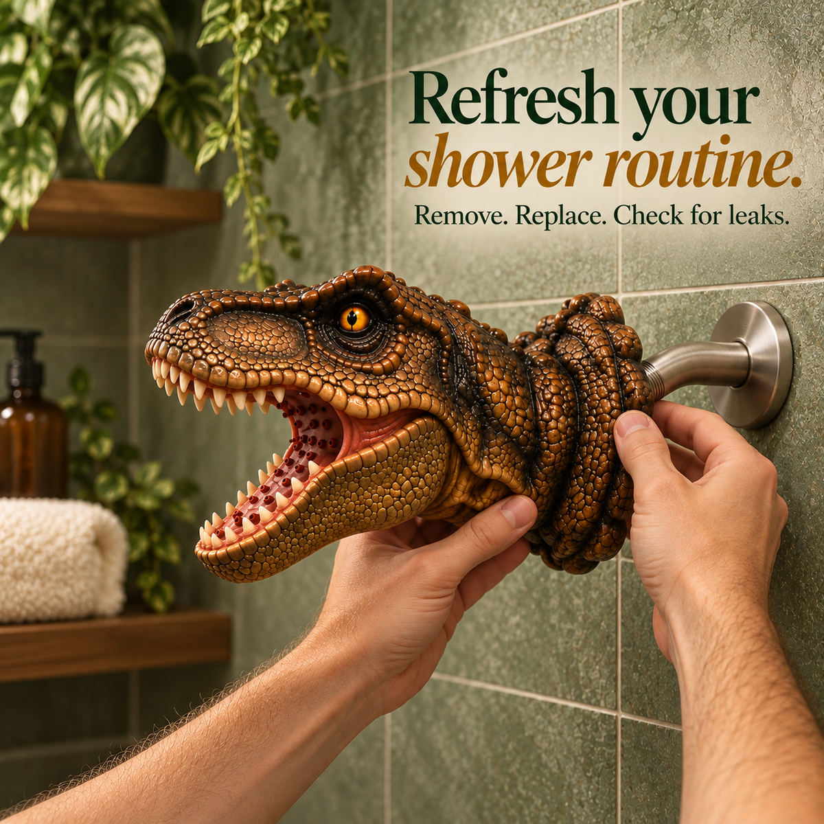 Installing a T-Rex showerhead