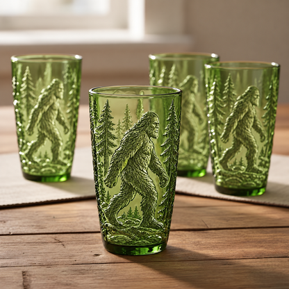 Vintage Green Bigfoot Drinking Glasses