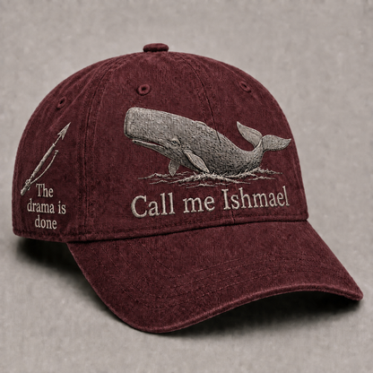⚓🐋 Call Me Ishmael MOBY-DICK Embroidered Vintage Cap