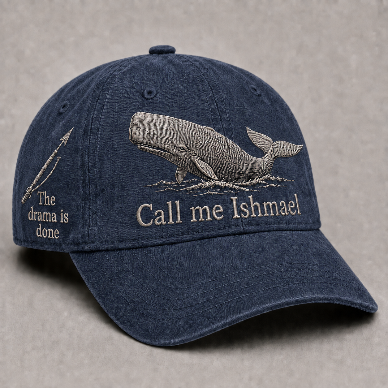 ⚓🐋 Call Me Ishmael MOBY-DICK Embroidered Vintage Cap