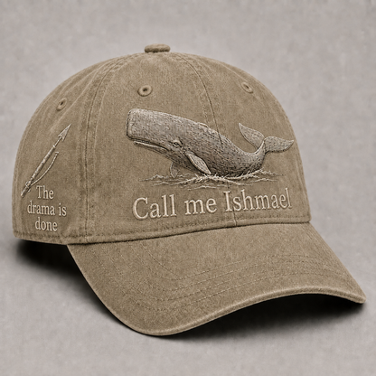 ⚓🐋 Call Me Ishmael MOBY-DICK Embroidered Vintage Cap