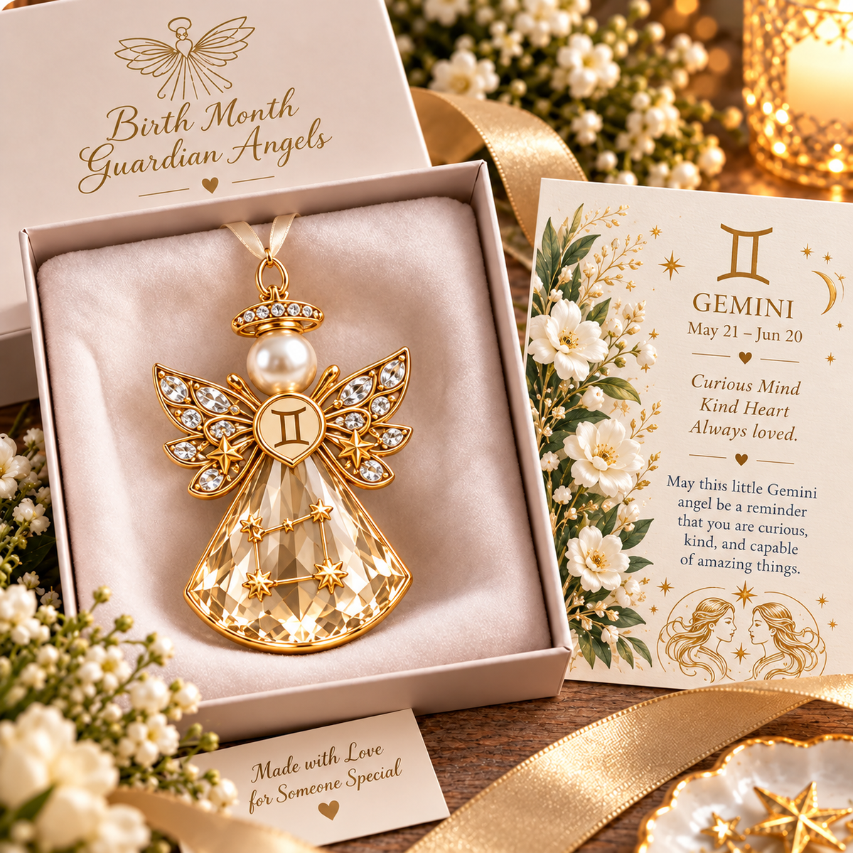 🌟Christmas Zodiac Birthstone Guardian Angel Card👼