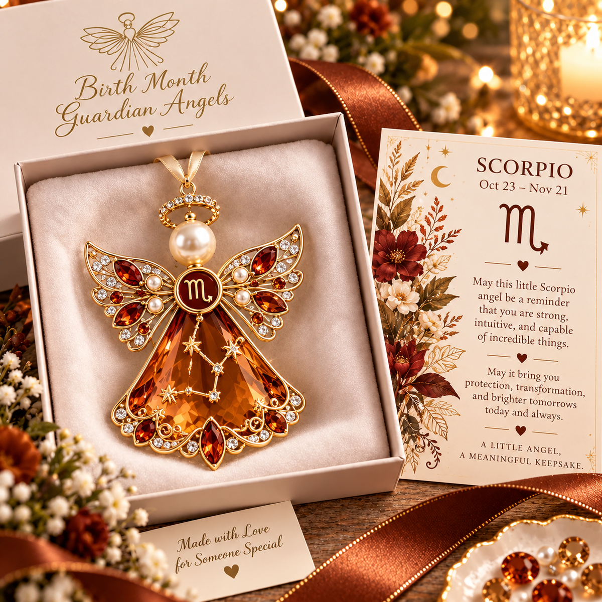 🌟Christmas Zodiac Birthstone Guardian Angel Card👼