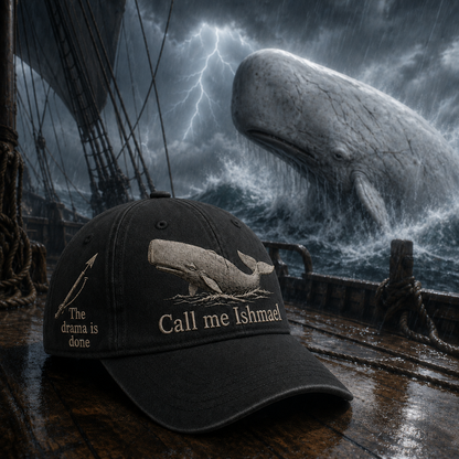 ⚓🐋 Call Me Ishmael MOBY-DICK Embroidered Vintage Cap