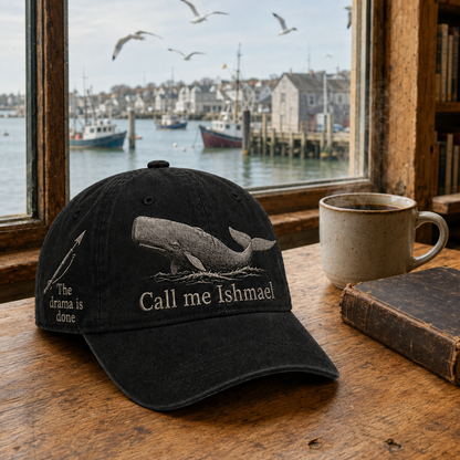 ⚓🐋 Call Me Ishmael MOBY-DICK Embroidered Vintage Cap