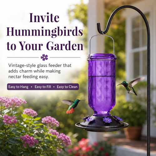 Glass Hummingbird Feeder