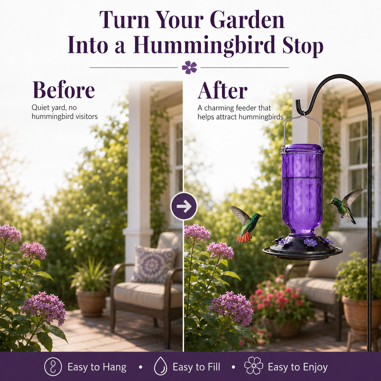 Glass Hummingbird Feeder