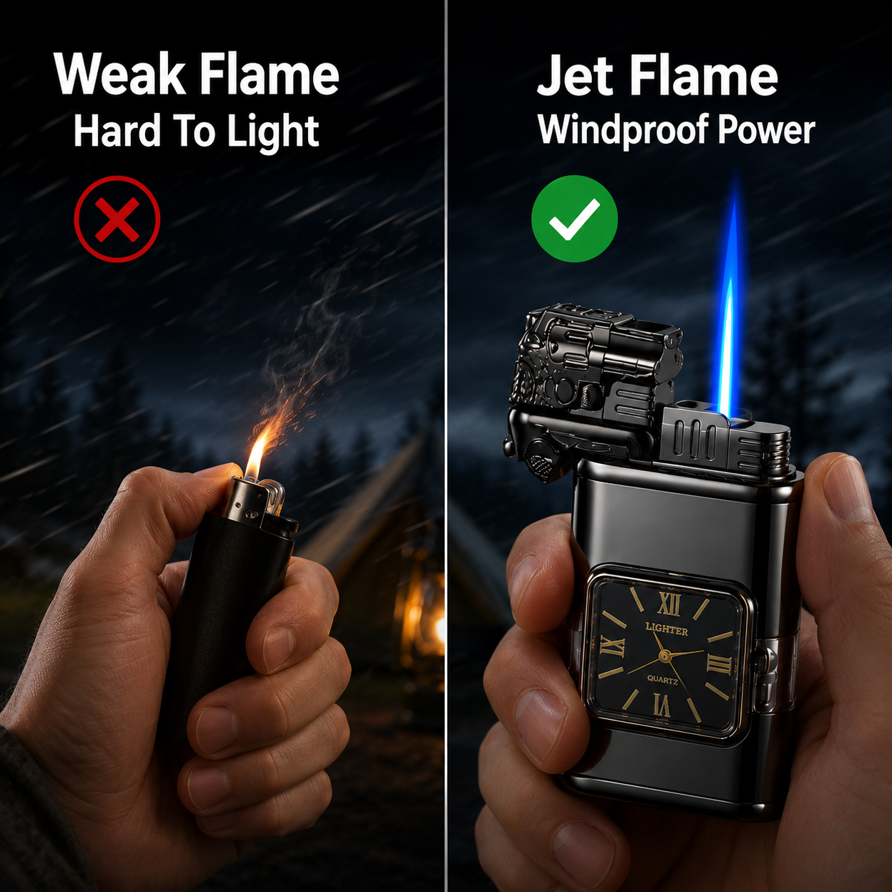 🔥Last Day 49% Off 🔥Windproof Lighter, Vintage Wrist Watch, Jet Flame Torch Lighter