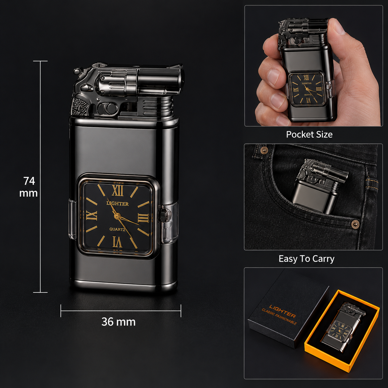 🔥Last Day 49% Off 🔥Windproof Lighter, Vintage Wrist Watch, Jet Flame Torch Lighter
