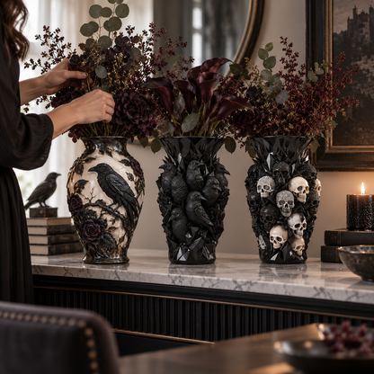 💀💎 Crystal Skull Vase – Where Darkness Meets Elegance ✨