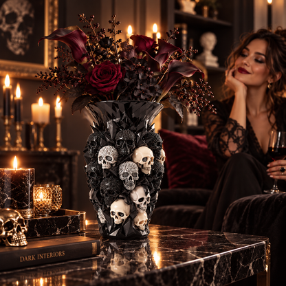 💀💎 Crystal Skull Vase – Where Darkness Meets Elegance ✨