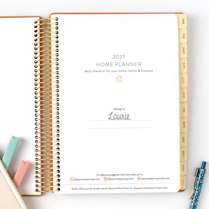 2027 clay home planner belongs to page