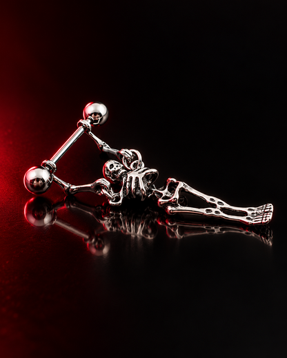 💀📌Gothic Skeleton Nipple Rings – Dangle Punk Body Jewelry Set
