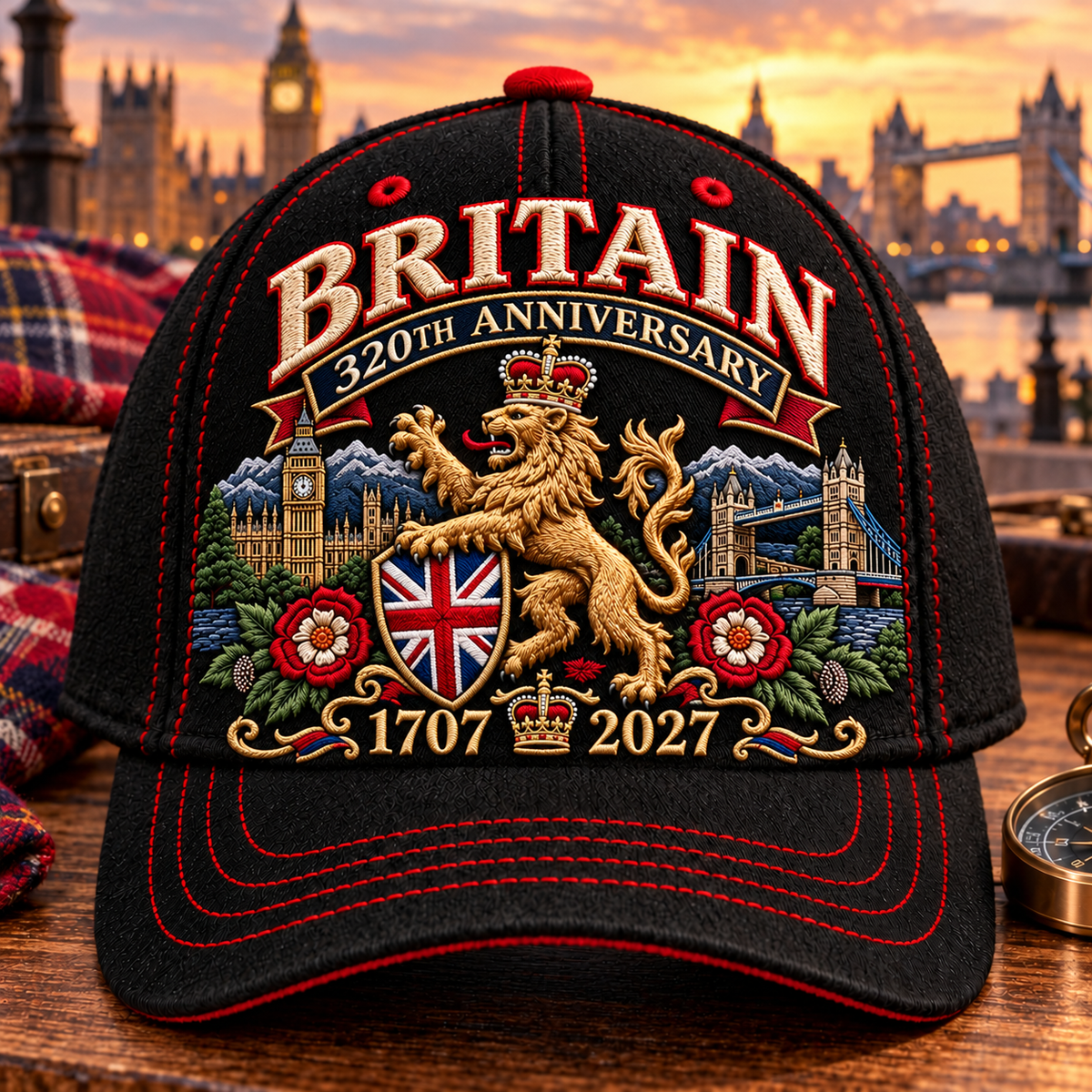 🔥LAST DAY 50% OFF - 👑United Kingdom 320th Anniversary 1707–2027 – Premium Embroidered Heritage Cap 100% Cotton