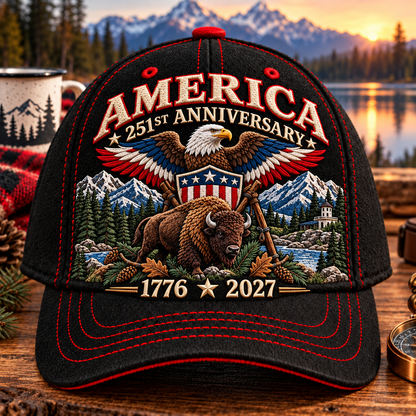 🔥LAST DAY 50% OFF - 🦅United States 251st Anniversary 1776–2027 – Premium Embroidered Heritage Cap 100% Cotton