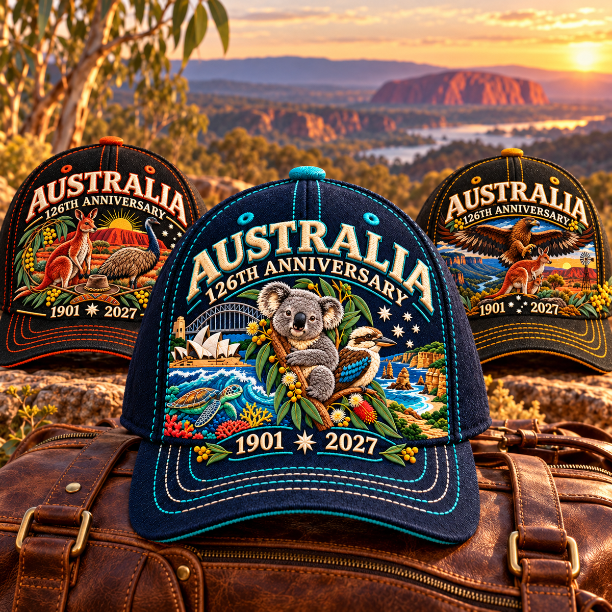 LAST DAY 50% OFF - 🦘Australia 126th Anniversary 1901–2027 – Premium Embroidered Heritage Cap 100% Cotton