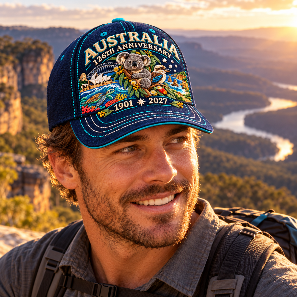 LAST DAY 50% OFF - 🦘Australia 126th Anniversary 1901–2027 – Premium Embroidered Heritage Cap 100% Cotton