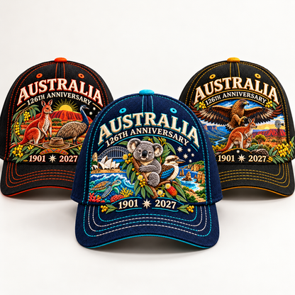 LAST DAY 50% OFF - 🦘Australia 126th Anniversary 1901–2027 – Premium Embroidered Heritage Cap 100% Cotton