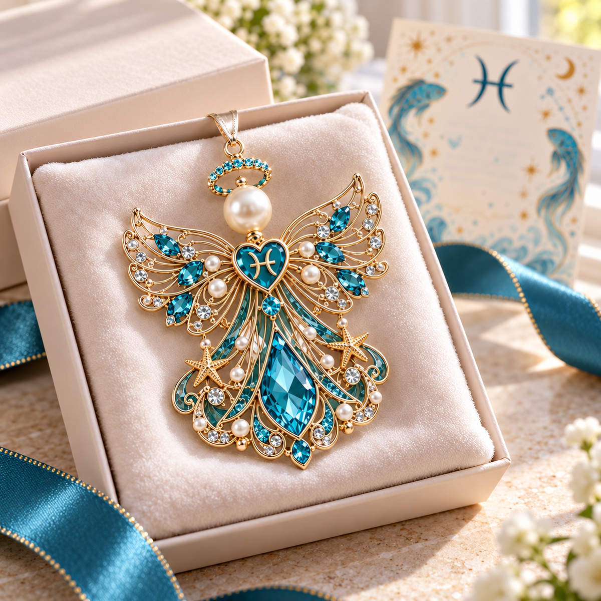 Birthstone guardian angel card Christmas gift