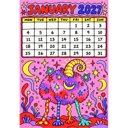 📅🎨2027 Whimsical Art Wall Calendar – 12-Month Fantasy Illustration Calendar