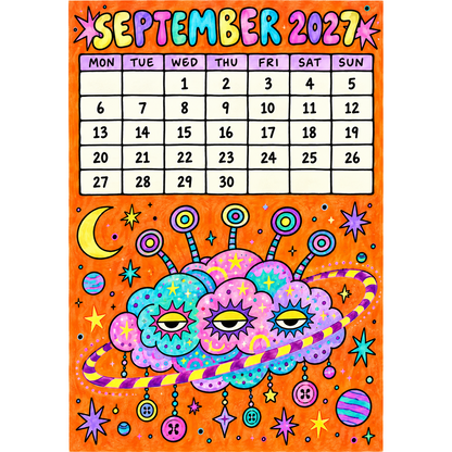 📅🎨2027 Whimsical Art Wall Calendar – 12-Month Fantasy Illustration Calendar