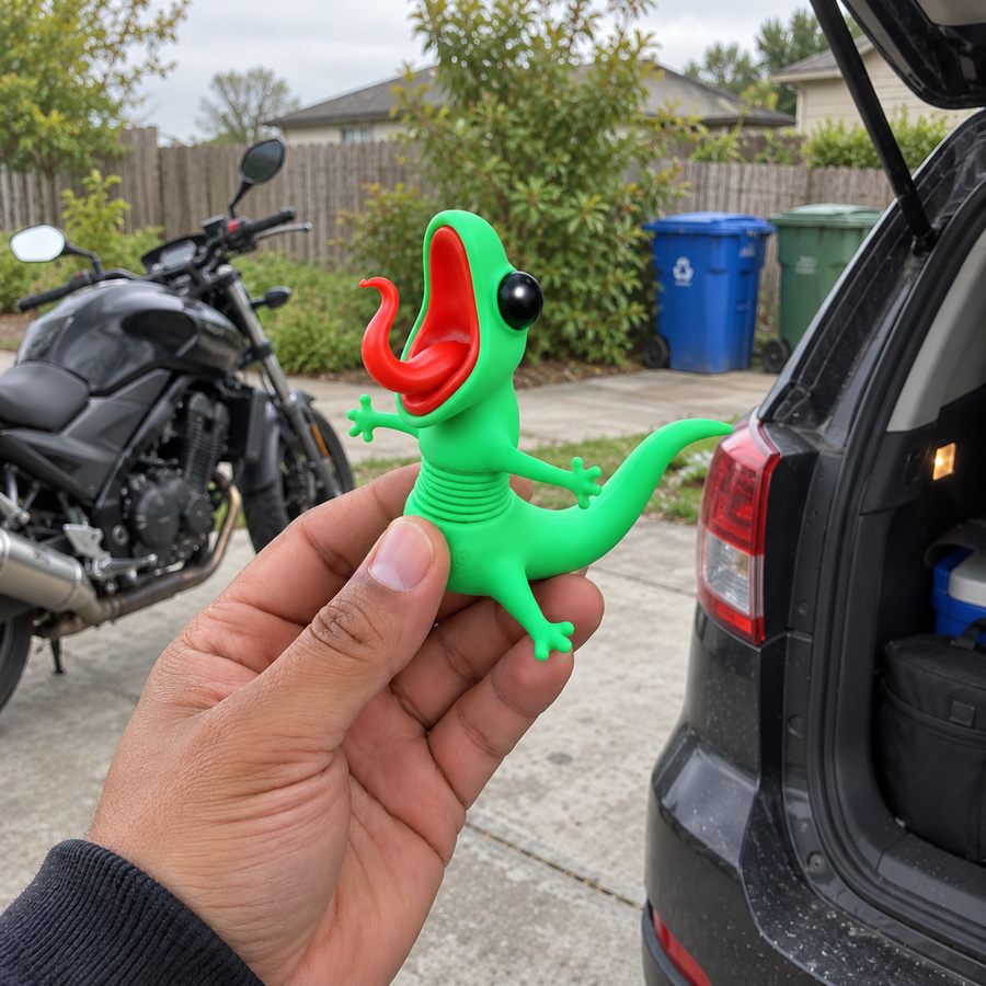 Customer product photo on a motorcycle seat