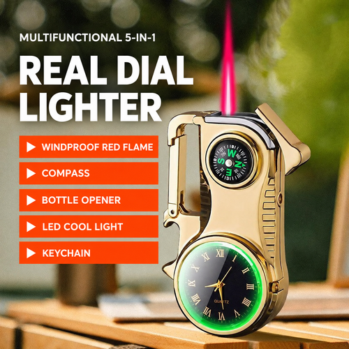 Multi-Functional Torch Lighter Watch with Compass – Outdoor Survival Wristwatch