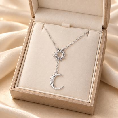 Sun and Moon Layered Necklace – Celestial Pendant Necklace for Women