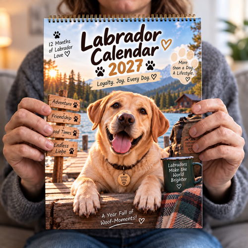 🐾🐶Labrador Calendar 2027 – Funny 12-Month Wall Calendar for Labrador Lovers & Dog Owners