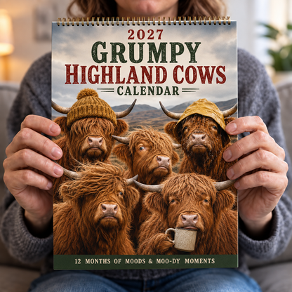 ⛰️🐂2027 Grumpy Highland Cows Calendar