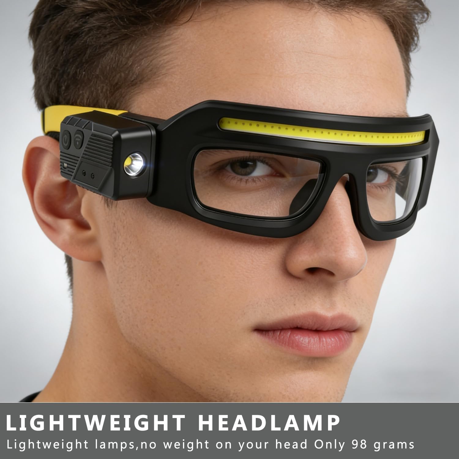 Lightweight LED glasses worn on the face