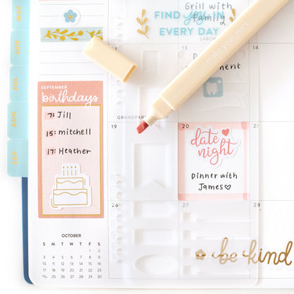 2027 navy plaid home planner stencil 