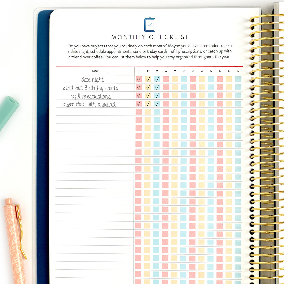2027 home planner monthly checklist page