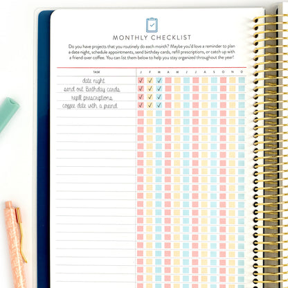 2027 home planner monthly checklist page