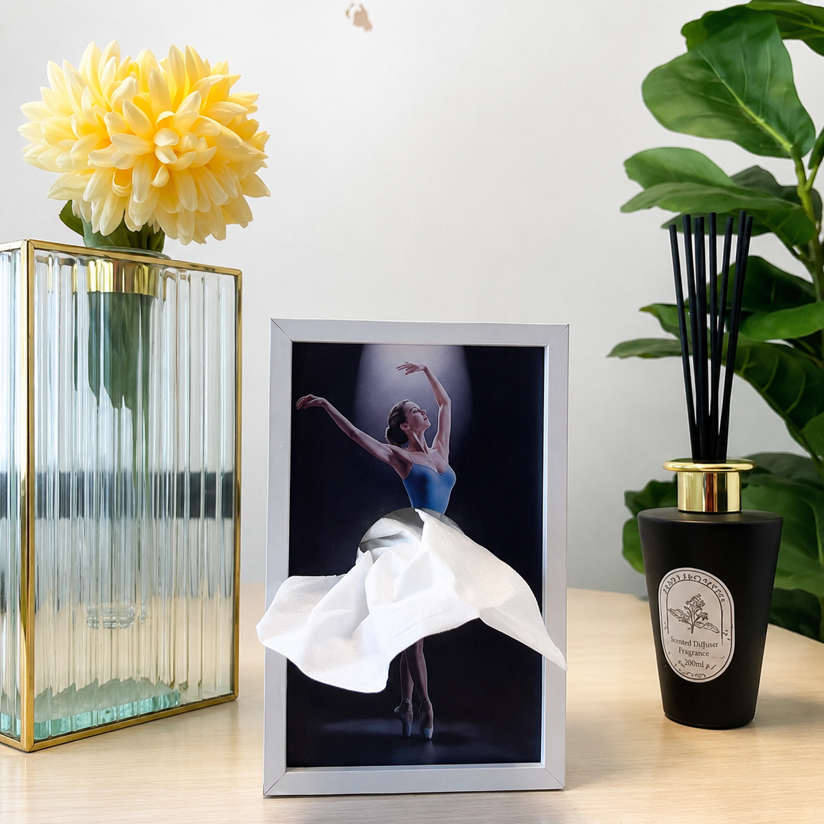 Ballet Dancer Wooden Tissue Box Holder