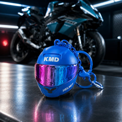 Biker helmet light keychain