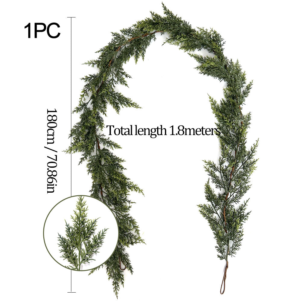 🎄 Real-Touch Cedar Garland – Lush Christmas Greenery