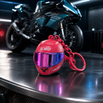 Biker helmet light keychain