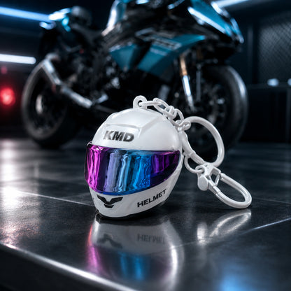 Biker helmet light keychain