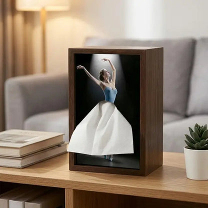 Ballet Dancer Wooden Tissue Box Holder