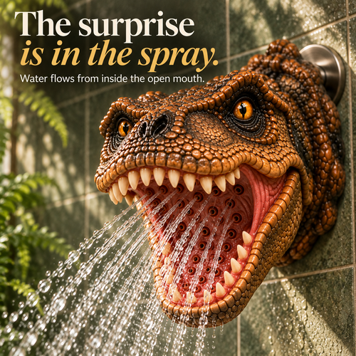 🦖🚿Prehistoric Splash – T-Rex Shower Head