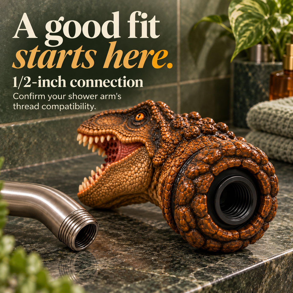 T-Rex showerhead connection detail