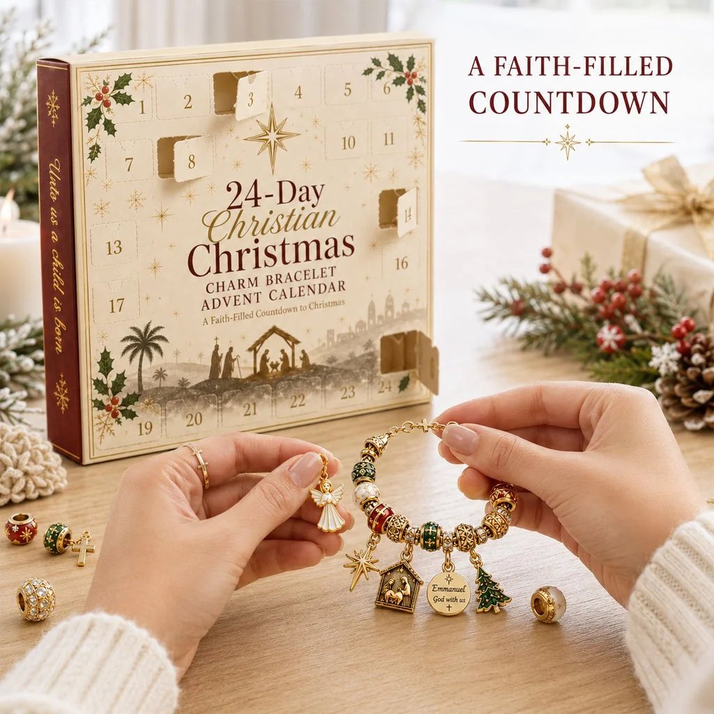 Adding a Christmas angel charm to the bracelet during Advent