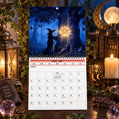 🔮🧙Witches’ Calendar 2027 Wall Calendar – 12-Month Mystical Witch Calendar, Enchanted Forest Hanging Wall Planner for Wicca, Witchcraft & Magic Lovers